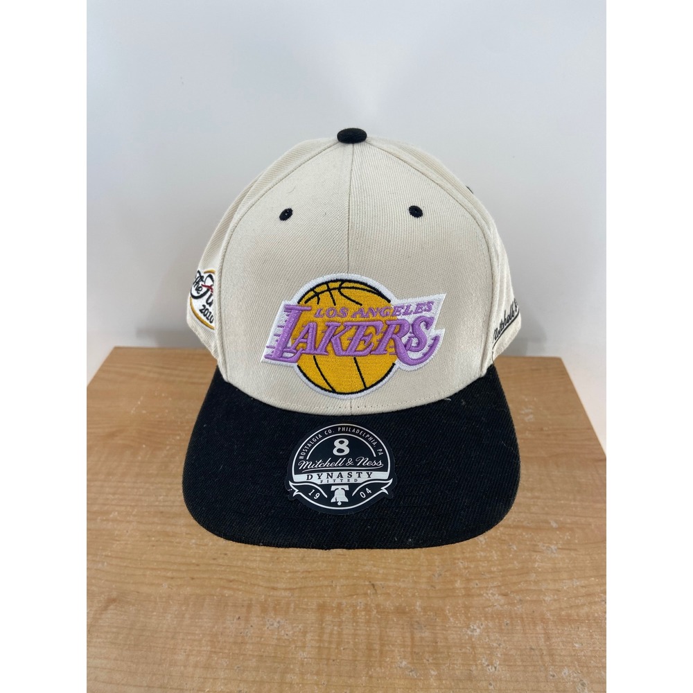 Mitchell & Ness Los Angeles Lakers 2010 NBA Finals Fitted Hat Size 8 Cream Black